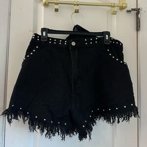 High waisted plus size denim shorts